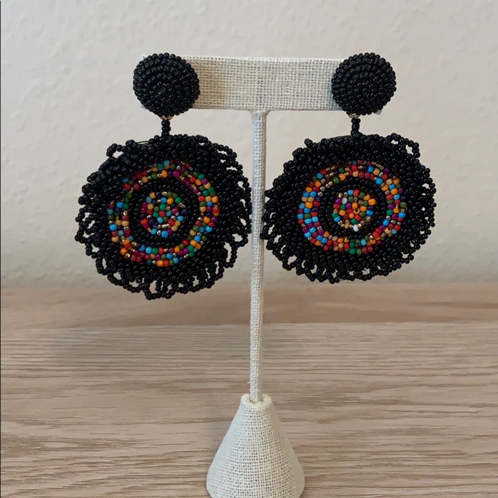 Circle beaded earrings